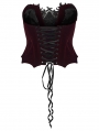 Red and Black Gorgeous Gothic Lace Applique Corset Top for Women