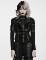 Black Gothic Punk Functional Plush Vest for Women