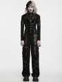 Black Gothic Punk Functional Plush Vest for Women