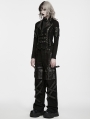 Black Gothic Punk Functional Plush Vest for Women