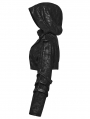 Black Gothic Punk Ribbed Functional Jacket for Women