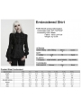 Black Gothic Embroidered Ruffled Shirt for Women