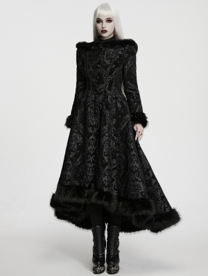 Black Gothic Elegant Vintage Stand Collar Jacket for Women