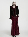 Black Gothic Dark Blood Lace Velvet Coat for Women