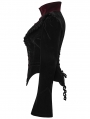 Black Gothic Dark Blood Lace Velvet Coat for Women