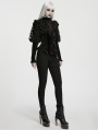 Black Gothic Lunar Eclipse Splicing Velvet Shirt for Women