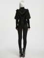 Black Gothic Lunar Eclipse Splicing Velvet Shirt for Women