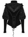 Black Gothic Lunar Eclipse Splicing Velvet Shirt for Women
