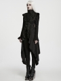 Black Gothic Irregular Ruffled Tailcoat Vest for Women