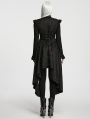Black Gothic Irregular Ruffled Tailcoat Vest for Women