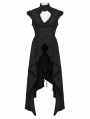 Black Gothic Irregular Ruffled Tailcoat Vest for Women