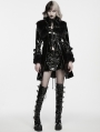 Black Gothic Punk Patent Leather Jacket for Women