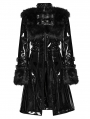 Black Gothic Punk Patent Leather Jacket for Women