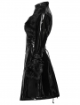 Black Gothic Punk Patent Leather Jacket for Women