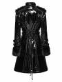 Black Gothic Punk Patent Leather Jacket for Women