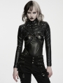 Black Gothic Cyberpunk Cropped Jacket for Women