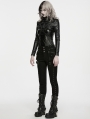 Black Gothic Cyberpunk Cropped Jacket for Women