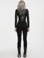 Black Gothic Cyberpunk Cropped Jacket for Women