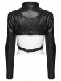 Black Gothic Cyberpunk Cropped Jacket for Women