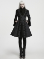 Black Gothic Noble Embroidered Beaded Lace Trim Jacket for Women