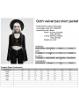 Black Gothic Velvet Bat Short Jacket for Women
