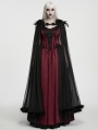 Black Gothic Shadow Mesh Feather Cloak for Women