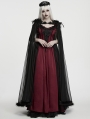 Black Gothic Shadow Mesh Feather Cloak for Women
