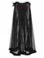 Black Gothic Shadow Mesh Feather Cloak for Women