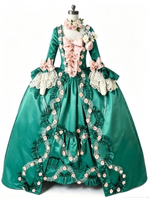 Green Historical Theatrical Victorian Ball Dress