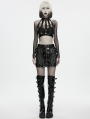 Black Gothic Functional Patent Leather Bodycon Skirt