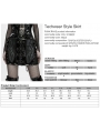 Black Gothic Functional Patent Leather Bodycon Skirt