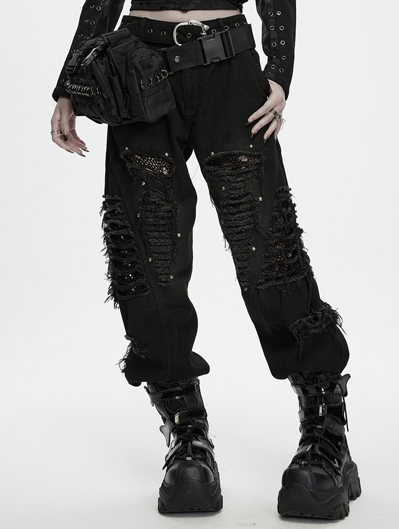 Black Gothic Punk Armory Convertible Waist Bag