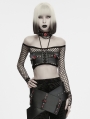 Black Punk Gothic Red Evil Eye Bra