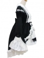 White and Black Long Sleeves Sweet Maid Lolita Dress