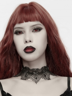 Black Gothic Dark Night Bat Lace Choker