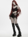Black Gothic Bloody Rose Lace Chain Bralet