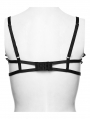 Black Gothic Bloody Rose Lace Chain Bralet