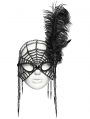 Black Vintage Gothic Feather Masquerade Mask