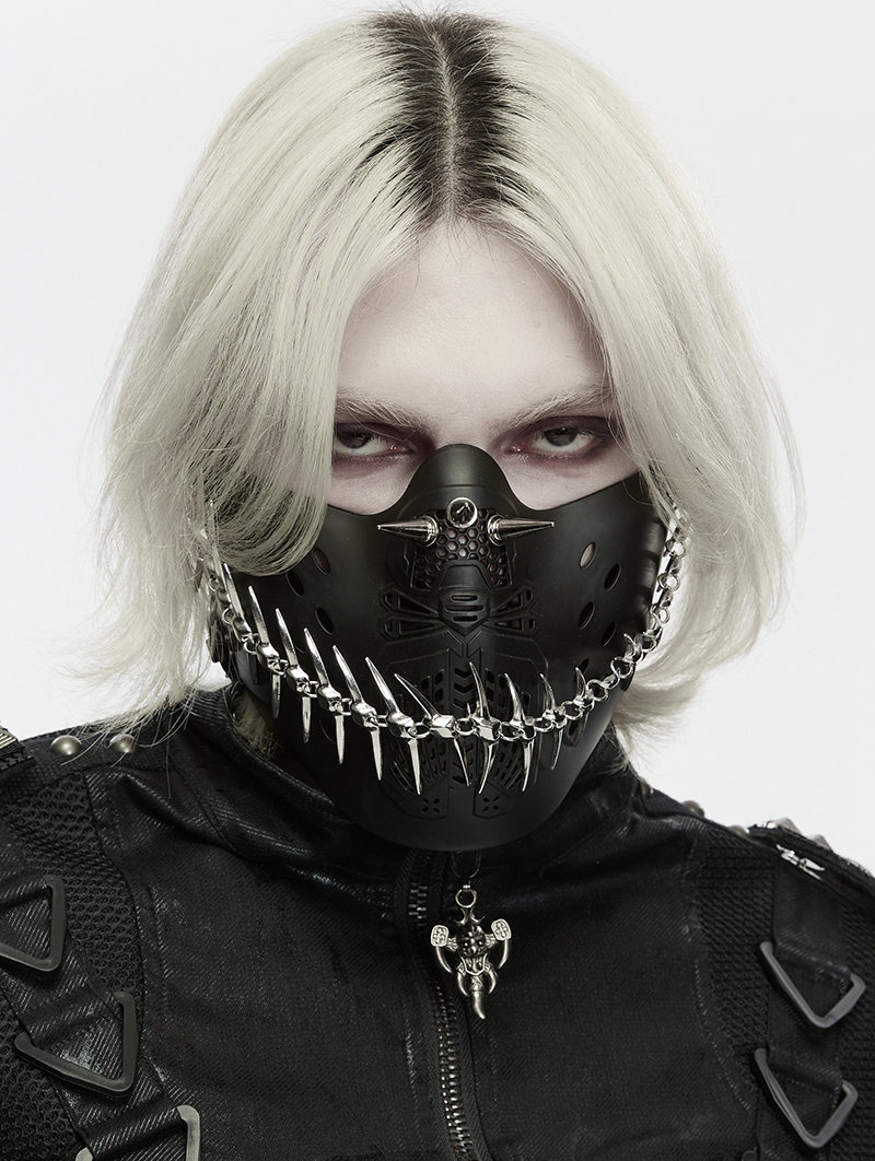 Black Gothic Mad Max Spiked Punk Jaw Mask
