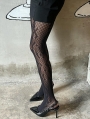 Black Gothic Diamond Pattern Fishnet Tights
