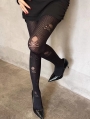 Black Gothic Hollow-Out Skull Patterned Tights