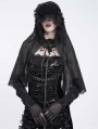 Black Gothic Rose Patterned Mesh Mantilla Veil