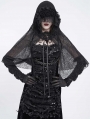 Black Gothic Rose Patterned Mesh Mantilla Veil