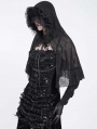 Black Gothic Rose Patterned Mesh Mantilla Veil