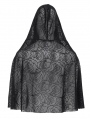 Black Gothic Rose Patterned Mesh Mantilla Veil