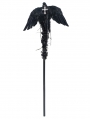 Black Gothic Feather Wing Chain Scepter
