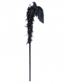 Black Gothic Feather Wing Chain Scepter