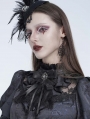 Black Retro Gothic Lace Satin Bow Tie
