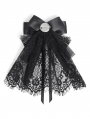 Black Retro Gothic Lace Satin Bow Tie