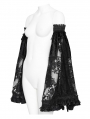 Black Gothic Floral Lace Bell Sleeves